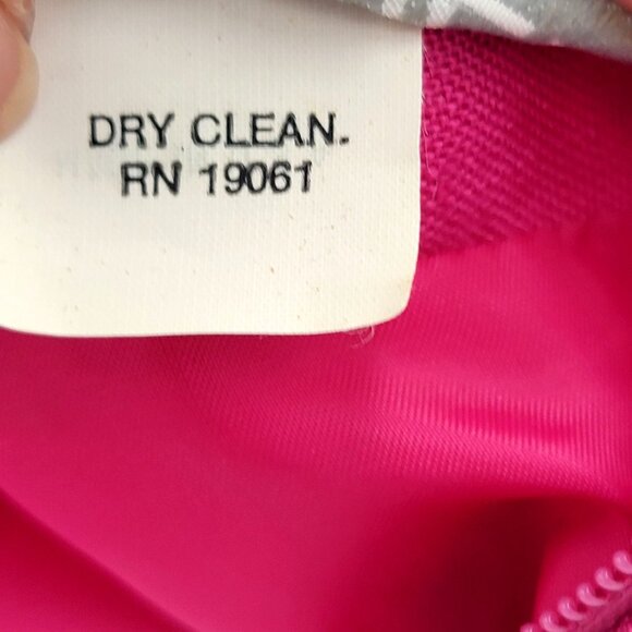 Vintage 90s  Fuchsia Shift Dress With Cap Sleeves & Back Zipper Closure - Picture 11 of 14